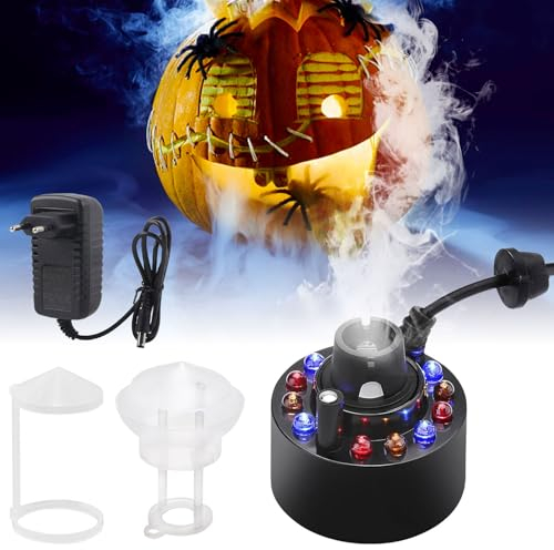Ultraschall Vernebler,Nebelmaschine Mini,Wassernebler,12 LED Nebelmaschine,Mist Maker Wassernebler Fogger,Spritzschutz Ultraschall Nebler,Nebelmenge≥400ml/H,mit Abnehmbarem Spritzschutz