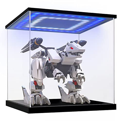 Huijintao Acryl Vitrine / Schaukasten / Display Case / Display Box für Modellautos, Figuren mit LED Beleuchtung (15x15x15 cm)