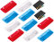Set 10 Taschenlocher Mini zum Abheften mit Haftnotizen Haftstreifen Mini-Taschenlocher zum Einheften, für 8 cm Lochung mit 12 cm Skala, für Schule Büro Haushalt, Mehrfarbig