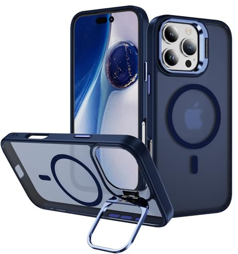 Hitaoyou for iPhone 16 Pro Max Case Compatible with Magsafe, Transparent Matte Camera Kickstand Protective iPhone 16 Pro Max Case Shockproof Cover Cases for iPhone 16 Pro Max 6.9''