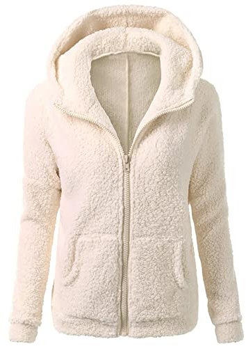 HAOLEI Felpa Donna con Zip in Pile Giacca Sportiva con Cappuccio Giacca a Vento Invernale Felpa Oversize Maniche Lunghe Maglione Inverno Sport Giacca Felpa Teddy Curvy Felpe Pile Outdoor 2024 Offerta