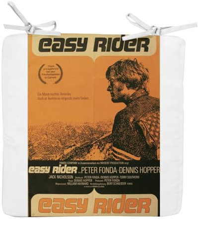 Fabulous Stuhlkissen, quadratisch, Easy Rider, altes Filmposter, Vintage, 40 cm – Stuhlkissen