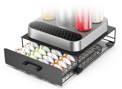 ZECENN Storage Drawer for Bartesian Capsules, Stackable Pod Holder for Bartesian Cocktail Machine - Black/40 Pods Capacity