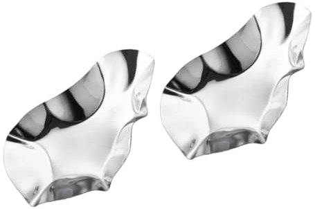 CONGARTENO 2pcs Stainless Steel Oyster Shell Dishes Reusable Dipping Trays for Sauces Appetizers Anti Home Restaurant Use