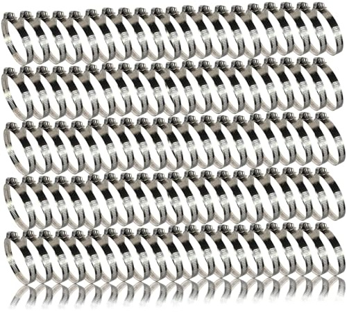 Schlauchschellen Edelstahl 40-63 mm 100 Stück Schlauchklemmen Rohrschellen | 304 Edelstahl, rostfrei, Schraubschellen, Industriebedarf, Werkstatt, Gartenschlauch, Pooltechnik, Großpackung, Profiqualität