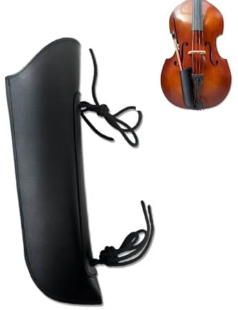 WUQIMUSC Aufrechter Bassbogenköcher, Leder-Bassbogen-Etui, stabiler Bogenbeutelhalter für deutschen und französischen Bassbogen, Bassinstrument-Saiten-Zubehör (schwarz)