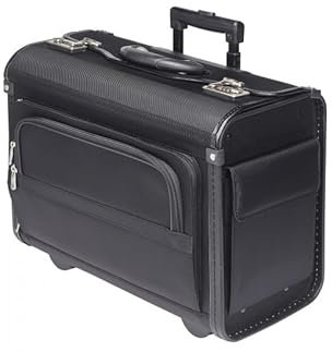 Polyester Pilot Trolley Case with Front Zip Round Pocket-2 Wheel Laptop Rolling Case, Business Suitcase, Hand Luggage, Pilot Case Wheeled Trolley