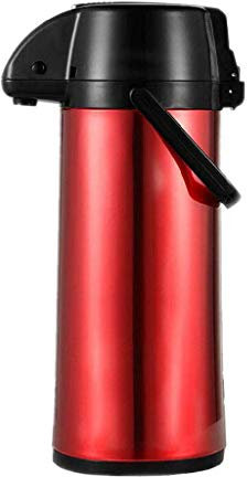 XSMYdpuk Thermos-Airpot distributore di Bevande in Acciaio Inox Isolato Grande caffè Termico - Pompa Airpot per Acqua Calda e Fredda (Rosso)