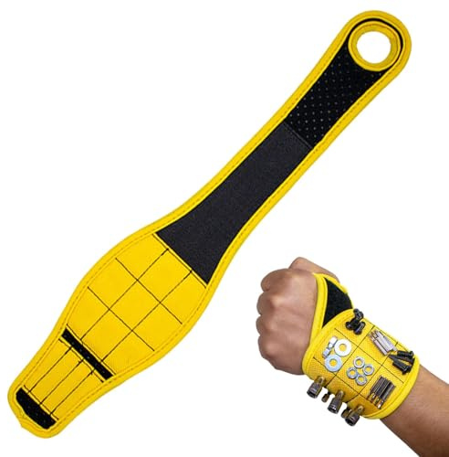 Wrist Tool Belt, Lightweight Support Wrist With Strong Magnets | Handy Gadget For Holding Fasteners, Screws, Nails, Nuts, Bolts, Drill Bits Wrist Tool Belt, Magnetic Wrist Tool Belt