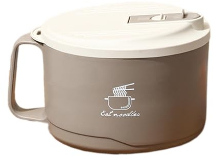 Fiambreras de metal para fideos instantáneos con tapa, ensaladera de cubiertos para servir, cuencos grandes para mezclar de forma sólida, ensaladera con tapa de bambú, cuchara, cuenco de acero