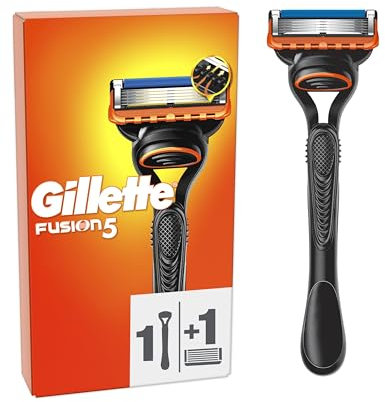 Gillette Rasoir Pour Homme Fusion5, Manche Et Cartouche A 5 Lames, Lame De Précision Pour Les Zones Difficiles, Avec Bande Lubrifiante Pour Une Glisse Fluide Sur Le Visage, 1 Recharge Par 20 Rasages