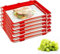 Stretch Fresh Storage Trays 6Pcs Food Preservation Tray 11.8x8.6 Vacuum Stackable Food Organization and Storage Food Tray with Buckle Reusable Fresh Container for Meat Fish Vegetables Fruits