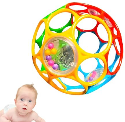 Bola de agarre multicolor para bebés, juguete para bebés a partir de 6 meses, juguete sonajero para bebés de 6 meses, entrena las habilidades motoras para el desarrollo sensorial, fácil de agarrar