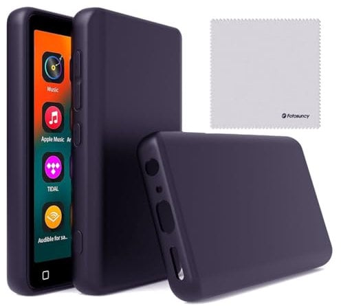 Case for innioasis G1 G3 Mp3 Player 4.0 inch, Fotosuncy Slim Fit Soft TPU Matte Cover with Cleaning Cloth Purple