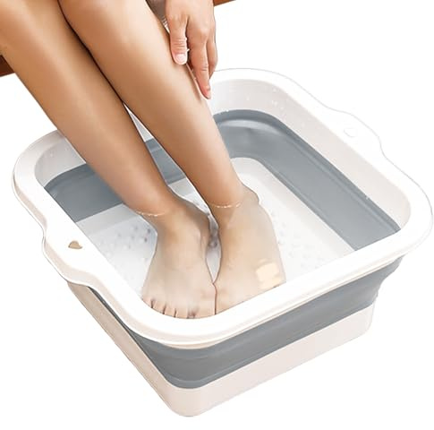 Eventerde Bassin De Pieds,Cuve De Lavage De Pieds - Seau Pliable Grande Capacité Anti-Dérapant avec Picots Massants pour Hôtel Voyage Salle De Bain Piscine