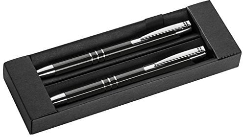 Metall Schreibset / Kugelschreiber + Druckbleistift / Farbe: schwarz
