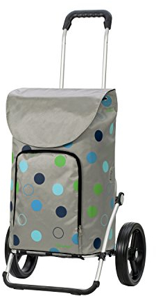Andersen Shopper Royal mit 3-Speichenrad Alu klappbar mit 3-Speichen Rad Ø 25 cm und 41 Liter Tasche Kira mit Kühlfach Silber