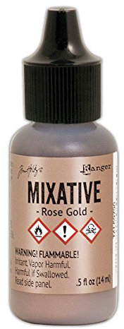 Ranger Tim Holtz TAL59790 Adirondack-Alcohol Ink Metallic Mixatives-Rose Gold, 0.5oz