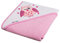 Baby Badehandtuch mit Kapuze FROTTEE/Kinder Kapuzenhandtuch 80x80cm (Rosa/Eule)