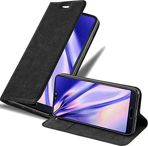 cadorabo Coque pour Huawei P20 en Noir Nuit - Housse Protection avec Fermoire Magnétique, Stand Horizontal et Fente Carte - Portefeuille Etui Poche Folio Case Cover