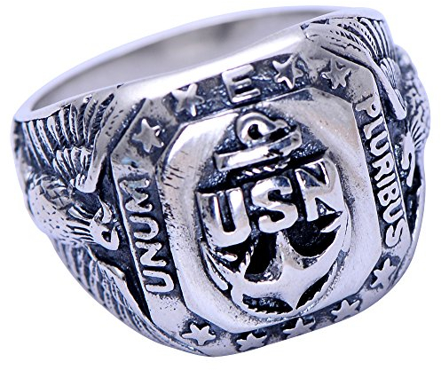 Herren damen USN united states navy ring 925 sterling silber US militär veteran adler und marine anker ring größe 67