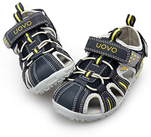 UOVO Jungen Sandalen Kinder Trekking Wandern Outdoor Geschlossene Zehe Sandalen Sportliche Sommerschuhe Dunkelblau 33