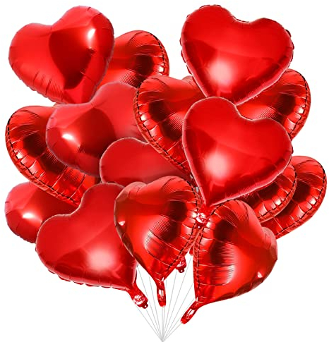 Helium Ballons Herz Folienballon Rote, 20 Stück Herzluftballons Hochzeit 18 Zoll, Luftballons Rot für Geburtstag Heiratsantrag Valentinstag Standesamt Verlobung Hochzeit Deko