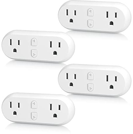 HBN Enchufe Inteligente 15A, Doble Conexión WiFi y Bluetooth, Compatible con Alexa y Google Home, Control Remoto con Temporizador, Sin Hub, Pack de 2