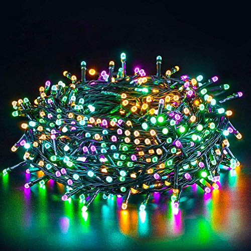 Quntis 20m 200 LED Lichterkette Außen Bunt, IP44 8 Modi Weihnachtsbeleuchtung Innen Strombetrieben, Weihnachtsdeko für Weihnachtsbaum Garten Balkon Terrasse Büsche Zimmer Fenster Wand Party Hochzeit