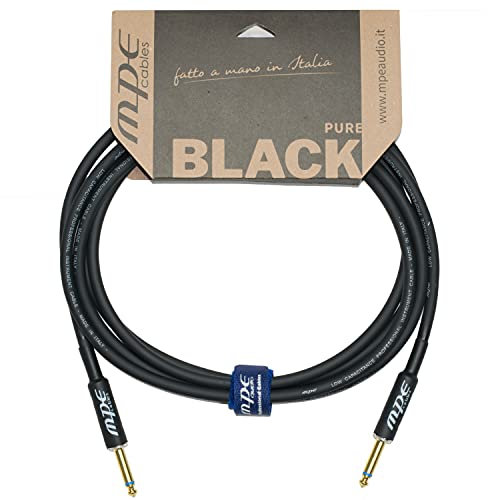 MPE - Cavo jack chitarra basso Schermato Professionale Made in Italy 6,3mm MOD BLACK ONE (5 MT)
