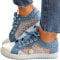 Minetom Chaussure Baskets Tennis Plateforme Femme Dentelle Laçage Respirantes Plat Loafers Jogging Chaussures C Bleu 39 EU