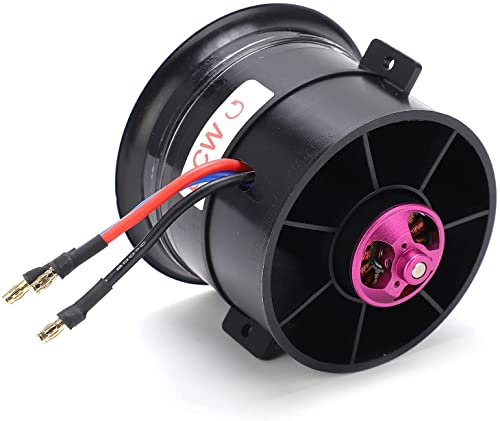 Powerfun CW CCW EDF 70mm Pro CCW 12 Blades Ducted Fan with RC Brushless Motor 2800KV 4S Balance Tested for CCW EDF 4S RC Jet Airplane