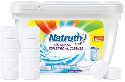 NATRUTH Automatic Toilet Cleaner, 20G*12 tablet Toilet Bowl Effervescent Cleaner Tablets Deep Clean Toilet Rim Block Lasting for 15 Days