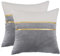 Tosleo Kissenbezüge 2er Set Samt Kissen mit Goldfarbenem Leder Dekokissen Moderne Luxuriös für Sofa Gartenbett Couch Wohnzimmer Sofakissen Bett (Grey, 45 x 45 cm)