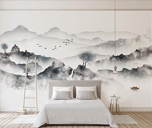songqians Papier Peint Panoramique Paysage De Montagne D'Encre Personnalisé Papier Peint 3D Pour Salon Chambre Décoration Murale