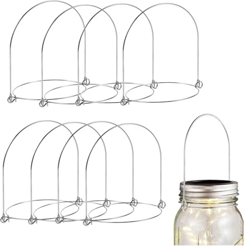 DOITOOL 8PCS Mason Jar Wire Hangers, Stainless Steel Wire Handles for Wide Mouth Canning Jars Hanging Hook - 86mm
