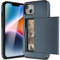 ACOCOBUY for iPhone 14 Case with Card Holder Sliding Cover Hidden Pocket IDs Credit Cards Slot Heavy Duty Shockproof Protective Dual Layer Wallet Phone Cover Back Shell for Men Women 6.1 inch Navy