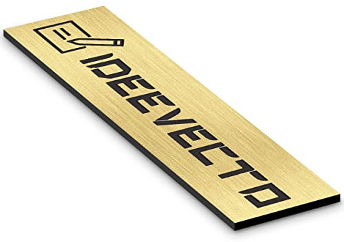Plaque boite aux lettres personnalisable dimension 100 x 25 mm aspect OR ANTIQUE - Plastique PVC Acrylique - résistant aux intempéries et aux UV - autocollante adhésive au verso produit