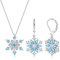 Milacolato Schneeflocke Halskette Tropfen Ohrringe für Frauen Leverback Dangle Schneeflocke Ohrringe Silber Anhänger Thanksgiving Xmas Weihnachten Schmuck Geschenke für Mädchen B