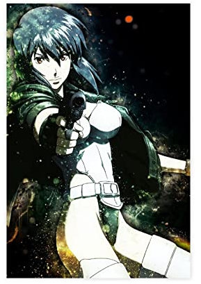 EFEZAC Ghost in The Shell Anime Filmposter 17 Leinwand Poster Schlafzimmer Dekor Sport Landschaft Büro Zimmer Dekor Geschenk Rahmen Stil 30 x 45 cm