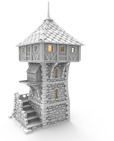 QP3D – Tour de défense de bataille, paysage mural en ruine pour table et RPG 28–32 mm, accessoires de jeu de guerre DND D&D, impression 3D et peinture