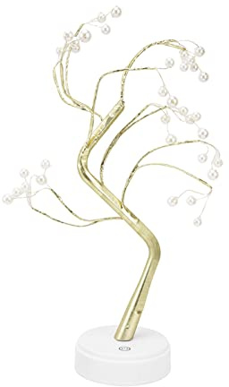 Tabletop Bonsai Tree Light, Künstliche Baumlampe Zum Selbermachen, Fairy Tree Light, Beleuchtete Birke, USB-betriebene LED-Baumlampe für den Innenbereich, Zuhause, Schlafzimmer (36L perlwarmes Licht)