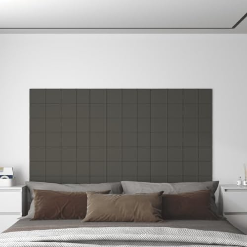 Bussandri Exclusive - Wandpaneele 12 Stk. Dunkelgrau 60x15 cm Samt 1,08 m²