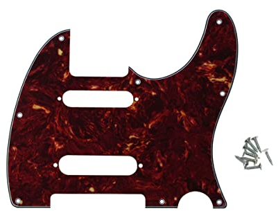 Rozilo Pickguard für Gitarre mit 8 Löchern, Vintage-Stil, Schildkröte, SS, mit Schrauben, passend für Fender Nashville Telecaster Pickguard