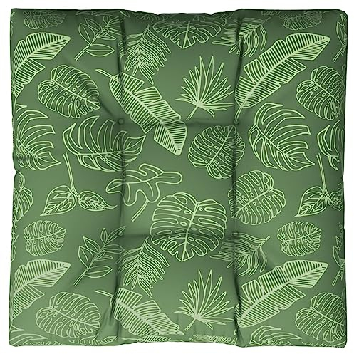 vidaXL Palettenkissen, Kissen für Gartenmöbel Hocker Sofa, Wasserabweisendes Sofakissen, Sitzkissen Palettenpolster, Blattmuster Stoff