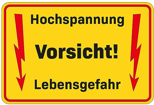 Hochspannung lebensgefahr schild - achtung hochspannung schilder - 30 x 20cm (Hochspannung lebensgefahr schild (ALU-Dibond))