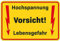 Hochspannung lebensgefahr schild - achtung hochspannung schilder - 30 x 20cm (Hochspannung lebensgefahr schild (ALU-Dibond))