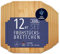 KHG 12er-Set Frühstücksbrettchen aus Bambus Holz - 22 x 14 x 0,8 cm | Schneidebrett Frühstücksbrett Vesperbrettchen Holzbrettchen Set 12 Brettchen nachhaltig antibakteriell