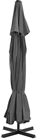 KOIECETA Sonnenschirm mit Aluminium-Mast Kurbelsystem Ampelschirm Marktschirm Gartenschirm Balkonschirm Terrassenschirm Schirm (Anthrazit, 500cm)