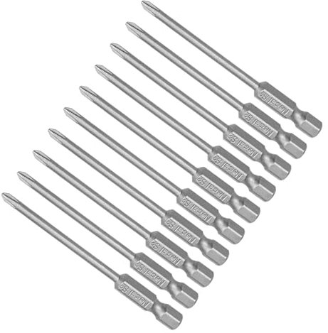 CoCud Phillips Cruz Punta Destornillador Ph0 75mm Largo 1/4 Vástago Hexagonal S2 Magnético Barrena para Taladro para Destornillador Impacto Eléctrico 10 Uds